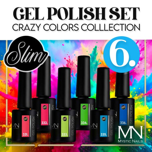 Crazy Colours-geelilakkasetti 6 pulloa