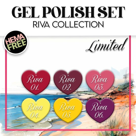 Riva-geelilakkasetti 6 pulloa